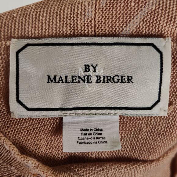 By Malene Birger Linen Knit V-Neck Midi Dress 3/4 Sleeve Minimalist S Inneas - Picture 14 of 16